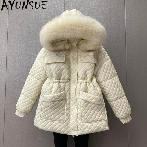 women's down & parkas ayunsue 90% white duck jacket woman korean coat female hooded women fur collar 2021 mujer chaqueta, Black
women's down & parkas ayunsue 90% white duck jacket woman korean coat female hooded women fur collar 2021 mujer chaqueta, Black