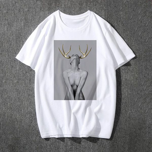 artistic figure antler print t shirt women vogue streetwear clothes tshirt harajuku summer story punk twin peak t-shirt, White
artistic figure antler print t shirt women vogue streetwear clothes tshirt harajuku summer story punk twin peak t-shirt, White