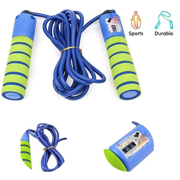 adjustable jump rope with comfortable handles and counter sport accessories
adjustable jump rope with comfortable handles and counter sport accessories