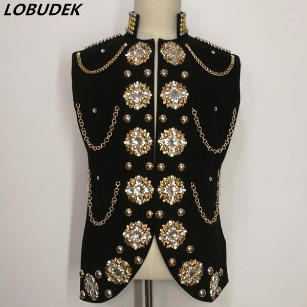 male pearl crystals rhinestones vest nightclub bar dj male costume singer ds waistcoat performance clothing groom novelty1, Black;white
male pearl crystals rhinestones vest nightclub bar dj male costume singer ds waistcoat performance clothing groom novelty1, Black;white
