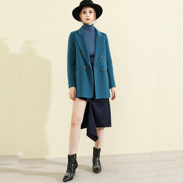 women's wool & blends paragraphs 2021 autumn/winter coat lapels short lady temperament double-sided cloth fashion, Black
women's wool & blends paragraphs 2021 autumn/winter coat lapels short lady temperament double-sided cloth fashion, Black