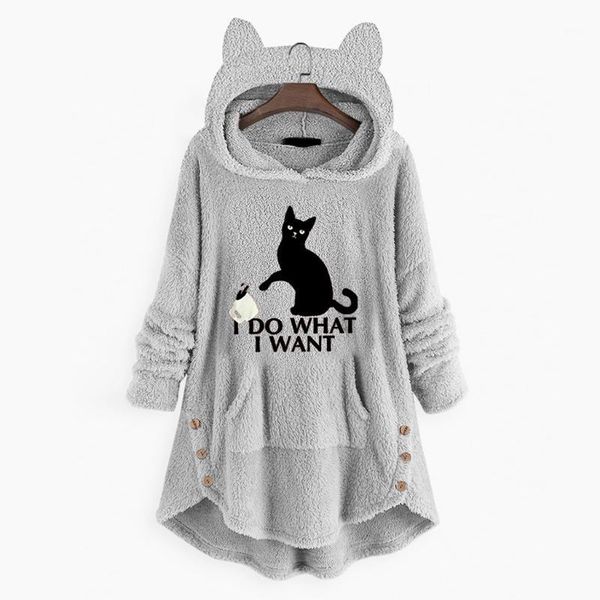 hoodies women fleece sweatshirt embroidery cat cap print button hem plus size hoodie harajuku pullovers sudadera mujer 20191, Black
hoodies women fleece sweatshirt embroidery cat cap print button hem plus size hoodie harajuku pullovers sudadera mujer 20191, Black