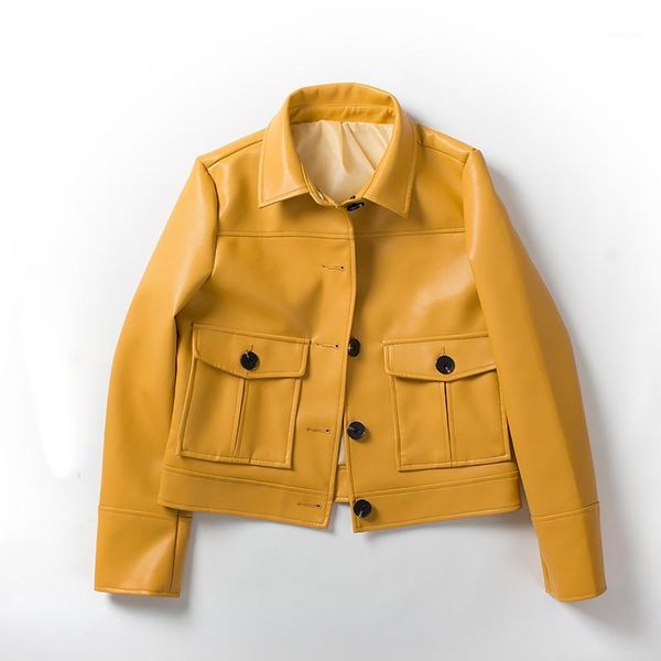 2020 new women autumn faux soft leather jacket casual single breasted overcoat female leather motorbike jackets outerwear1, Black
2020 new women autumn faux soft leather jacket casual single breasted overcoat female leather motorbike jackets outerwear1, Black