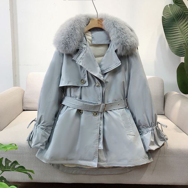 duck women winter down natural fox fur jacket turtleneck designer female deployable sash lining strap coats m902, Black
duck women winter down natural fox fur jacket turtleneck designer female deployable sash lining strap coats m902, Black