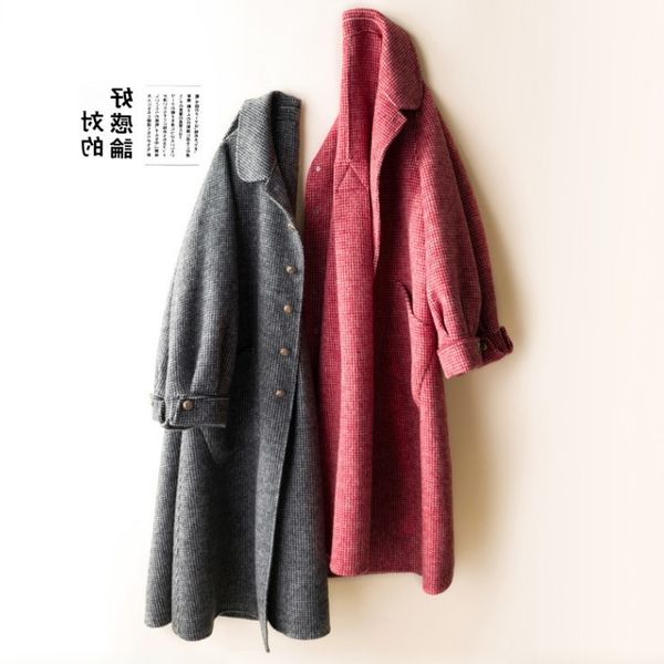 face 100% double korean wool long plaid elegant female winter jacket shelters 0726 $124; 059v, Black
face 100% double korean wool long plaid elegant female winter jacket shelters 0726 $124; 059v, Black