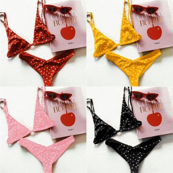 women's swimwear sling split swimsuit red love bikini cute sweet girl beach suit set micro1, White;black
women's swimwear sling split swimsuit red love bikini cute sweet girl beach suit set micro1, White;black