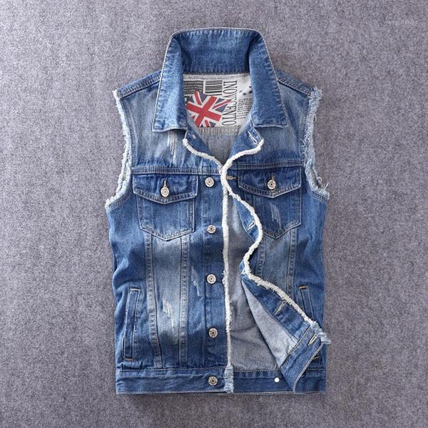 korean style fashion men vest blue slim fit sleeveless jacket men british patch design hip hop denim vest homme colete masculino1, Black;white
korean style fashion men vest blue slim fit sleeveless jacket men british patch design hip hop denim vest homme colete masculino1, Black;white