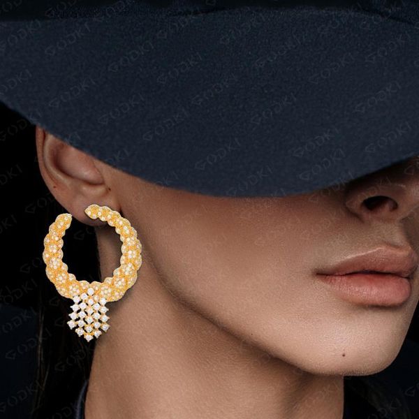 godki drops luxury dangle earrings for women wedding full micro cz cubic zircon crystal cz bohemia earring 2020, Silver
godki drops luxury dangle earrings for women wedding full micro cz cubic zircon crystal cz bohemia earring 2020, Silver