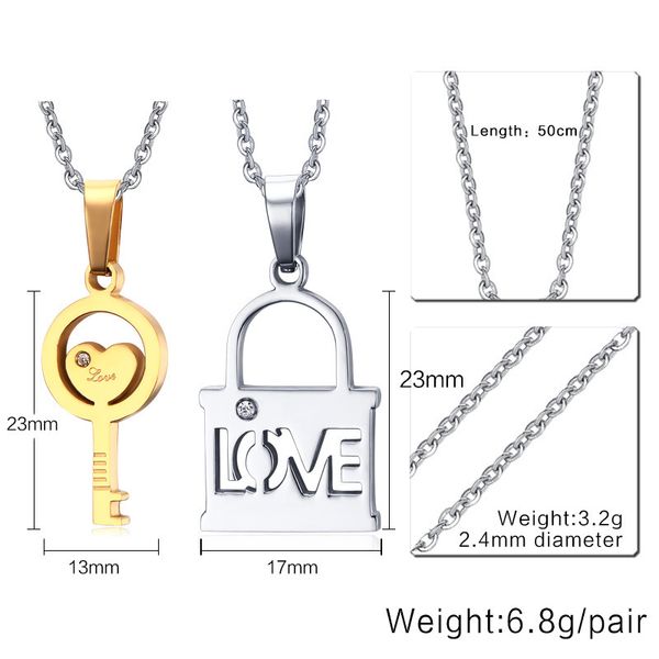 qwc vee32 stainless steel necklace sell single 23mm lock key gift women jewelry q1209, Bronze;silver
qwc vee32 stainless steel necklace sell single 23mm lock key gift women jewelry q1209, Bronze;silver