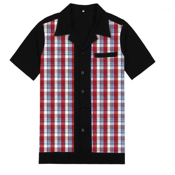 2020 new casual rock bowling men shirt blouse st111 short sleeve black cotton vintage plaid shirt men1, White;black
2020 new casual rock bowling men shirt blouse st111 short sleeve black cotton vintage plaid shirt men1, White;black