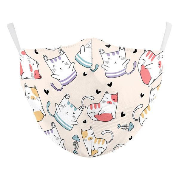 factory 1pcs washable reusable polyester face fashion cute cat printed mouth mask with design cubrebocas
factory 1pcs washable reusable polyester face fashion cute cat printed mouth mask with design cubrebocas