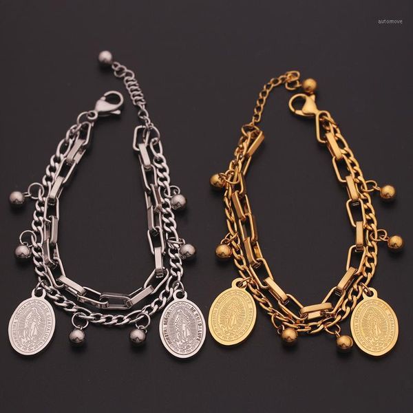 new double religious bracelet for women female beads bracelet jesus pendant child heart cross lady jewelry gift1, Golden;silver
new double religious bracelet for women female beads bracelet jesus pendant child heart cross lady jewelry gift1, Golden;silver