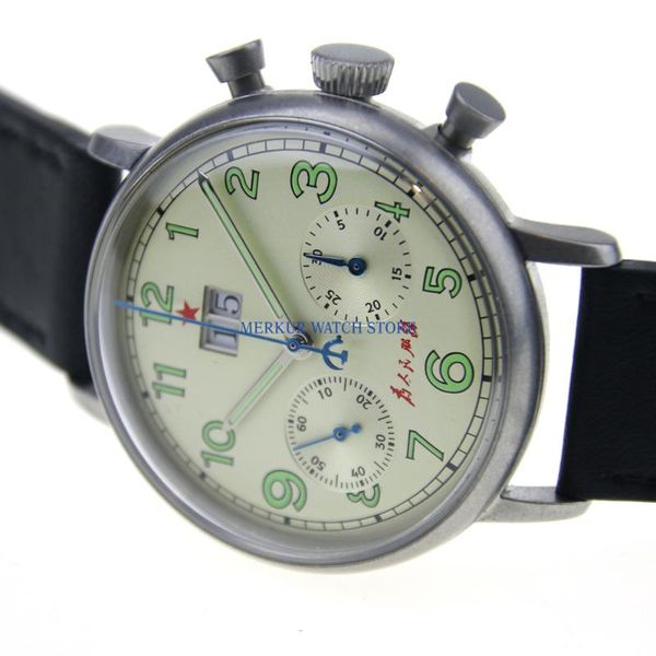 Red Star Mens Big Date Watch Mechanical Chronograph For TianJin Movement Flieger B-uhr Serve the People Calendar, Slivery;brown
Red Star Mens Big Date Watch Mechanical Chronograph For TianJin Movement Flieger B-uhr Serve the People Calendar, Slivery;brown