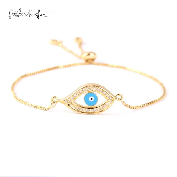 little minglou men bracelet cz white zircon eye charm adjustable link chain women bracelets & bangles for women jewelry, Golden;silver
little minglou men bracelet cz white zircon eye charm adjustable link chain women bracelets & bangles for women jewelry, Golden;silver