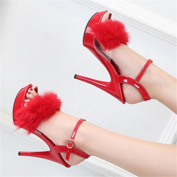 sandals size 34-43 fashion summer faux fur 15cm thin high heel platform open toe party dress stilettos nightclub pumps, Black
sandals size 34-43 fashion summer faux fur 15cm thin high heel platform open toe party dress stilettos nightclub pumps, Black
