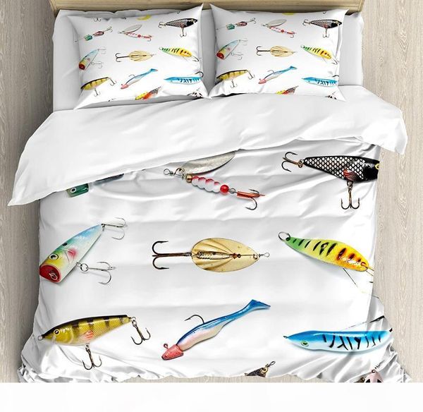 fishing duvet cover set several fish hook equipment objects trolling angling netting gathering activity bedding set multicolor
fishing duvet cover set several fish hook equipment objects trolling angling netting gathering activity bedding set multicolor