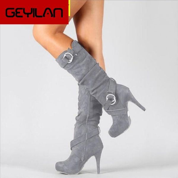 boots size 34-43 lady shoes buckle strap flock knee high women thin heel round toe platform fashion ladies pu leather, Black
boots size 34-43 lady shoes buckle strap flock knee high women thin heel round toe platform fashion ladies pu leather, Black