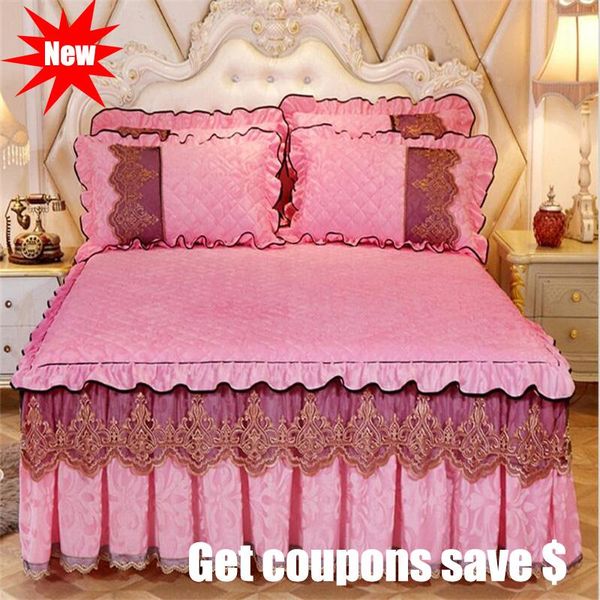 bedspread 3pcs crystal velvet fabric solid color bedskirt sets lace edge bedspreads bedcover pilowcase quality bedding set
bedspread 3pcs crystal velvet fabric solid color bedskirt sets lace edge bedspreads bedcover pilowcase quality bedding set