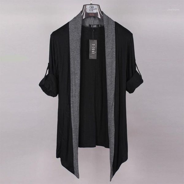 3 colors avant-garde edge mens designer shawl collar black gray long sleeve jacket cardigan mens cape thin sweater trench coat1, Tan;black
3 colors avant-garde edge mens designer shawl collar black gray long sleeve jacket cardigan mens cape thin sweater trench coat1, Tan;black