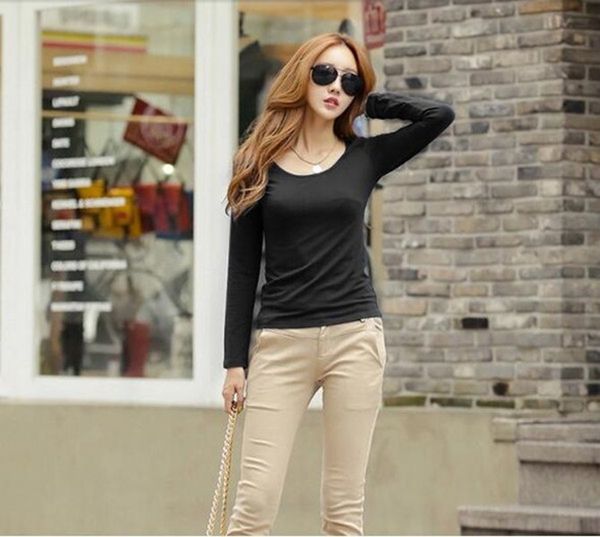 sold long sleeve t-shirts womens round neck slim t-shirt tees solid color base shirt factory wholesale price plus size, White
sold long sleeve t-shirts womens round neck slim t-shirt tees solid color base shirt factory wholesale price plus size, White