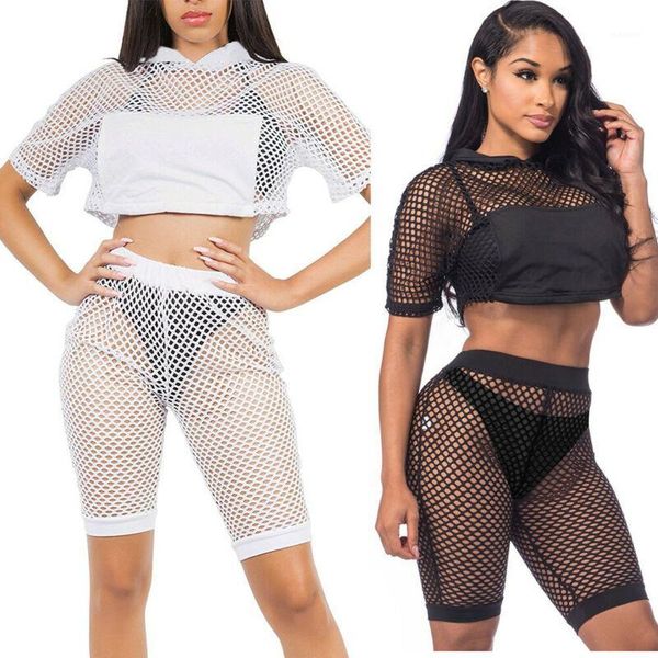 new style women's basic solid set short sleeve mesh hollow out see through high waist outfits short fashion 20191, White
new style women's basic solid set short sleeve mesh hollow out see through high waist outfits short fashion 20191, White