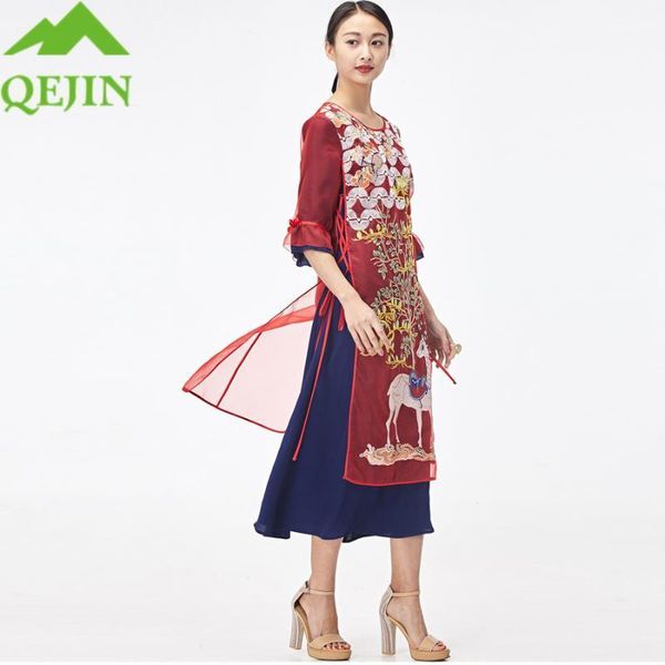 chinese national dresses women robe rown nature silk half sleeve o-neck beach dresses split bottom plus sizes loose style female1, Red
chinese national dresses women robe rown nature silk half sleeve o-neck beach dresses split bottom plus sizes loose style female1, Red