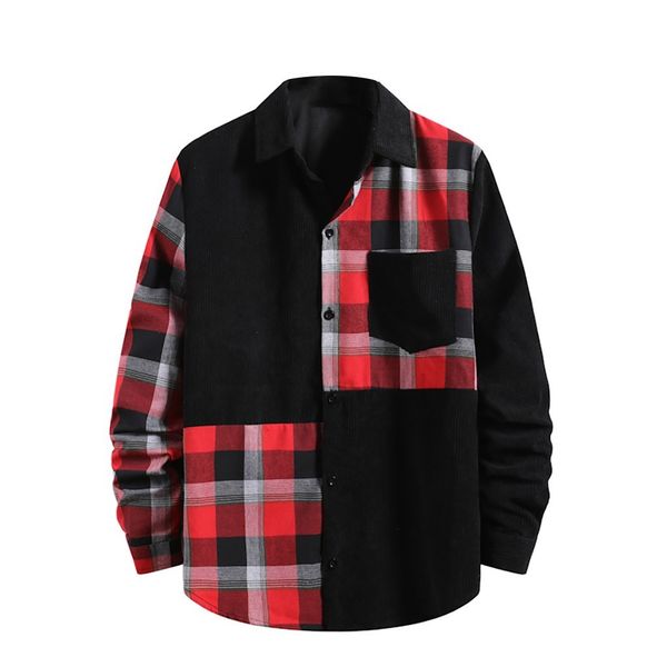 men's casual plaid shirt single patchwork pocket long sleeve standard-fit comfortable thick button-down shirts chemise homme c1212, White;black
men's casual plaid shirt single patchwork pocket long sleeve standard-fit comfortable thick button-down shirts chemise homme c1212, White;black