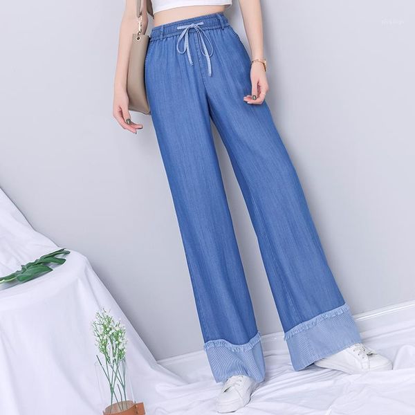 blue denim jeans high waist wide leg jeans 2019 summer1