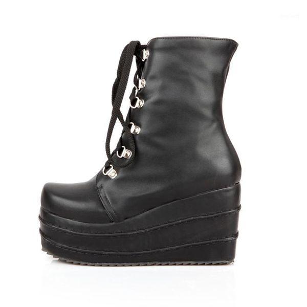 winter ankle platform shoes for woman new fashion round toe pure color consice zipper cross tied platform shoes short boots1, Black
winter ankle platform shoes for woman new fashion round toe pure color consice zipper cross tied platform shoes short boots1, Black