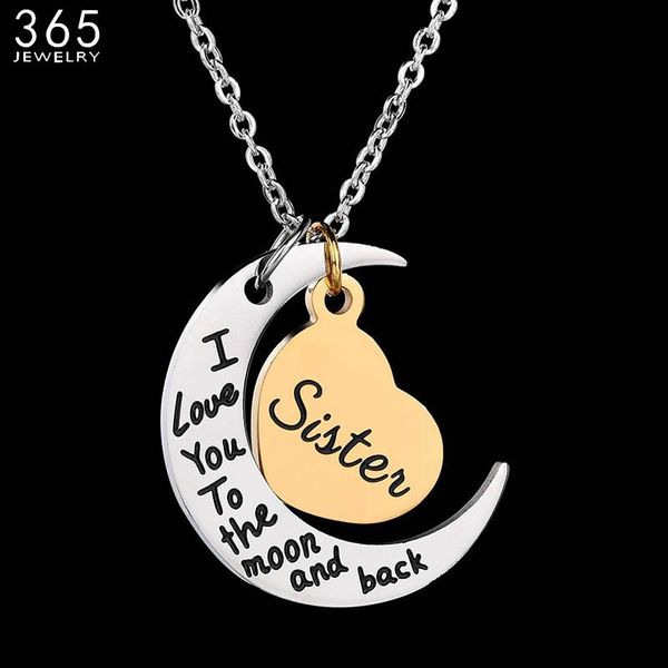 pendant necklaces 2021 arrive cute heart and moon necklace stainless steel forever love sister for friend gift, Silver
pendant necklaces 2021 arrive cute heart and moon necklace stainless steel forever love sister for friend gift, Silver
