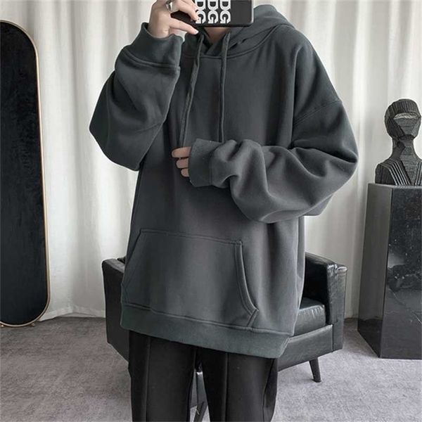 hybskr korean men's solid color hoodies casual hooded pullovers hoodie warm fleece male loose sweatshirts man clothing 220114, Black
hybskr korean men's solid color hoodies casual hooded pullovers hoodie warm fleece male loose sweatshirts man clothing 220114, Black