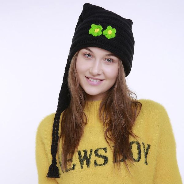 2020 autumn and winter new style two flower small flower faux braid women's knitted hat stripes yarn christmas lady hat, Blue;gray
2020 autumn and winter new style two flower small flower faux braid women's knitted hat stripes yarn christmas lady hat, Blue;gray