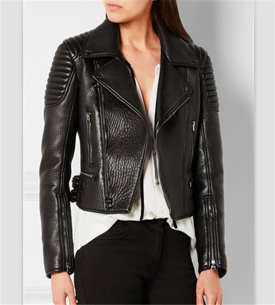 genuine new female jacket women's motorcycle and leather jackets wxf021 yij6, Black
genuine new female jacket women's motorcycle and leather jackets wxf021 yij6, Black