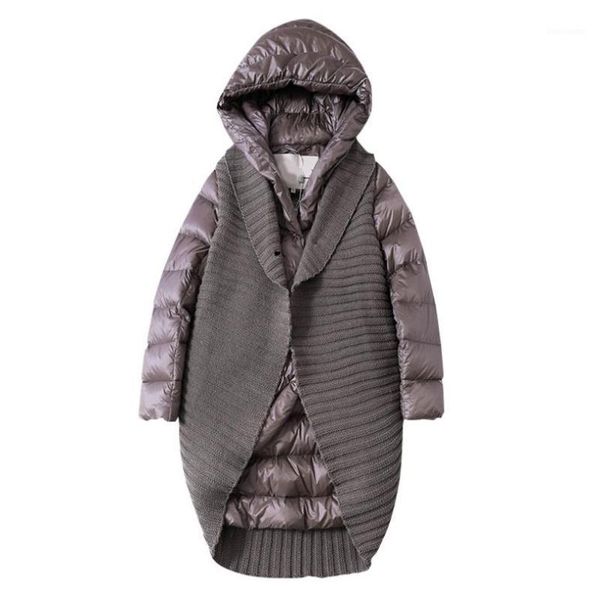 new fashion cashmere knit stitching hooded warm down jackets female winter long irregular duck down jackets f529 dropshiping1, Black
new fashion cashmere knit stitching hooded warm down jackets female winter long irregular duck down jackets f529 dropshiping1, Black