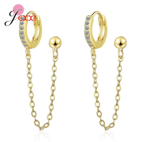 trendy double earrings long ear chain small round circle hoop tassel ear rings two holes piercing earrings for women, Golden;silver
trendy double earrings long ear chain small round circle hoop tassel ear rings two holes piercing earrings for women, Golden;silver