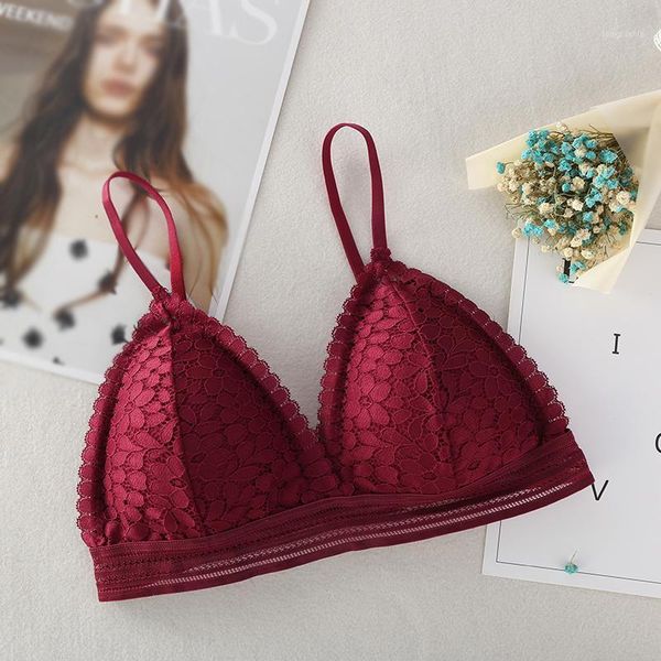 women lace lingerie wireless thin underwear soft bra ladies bra seamless1, Red;black 
women lace lingerie wireless thin underwear soft bra ladies bra seamless1, Red;black