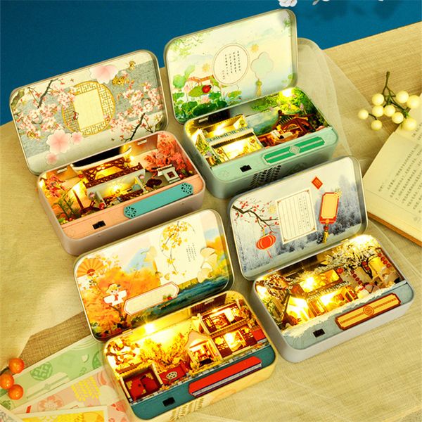 doll house box model miniature dollhouse assembly kits chinese style courtyard diy led light toy for children birthday gift y200704
doll house box model miniature dollhouse assembly kits chinese style courtyard diy led light toy for children birthday gift y200704