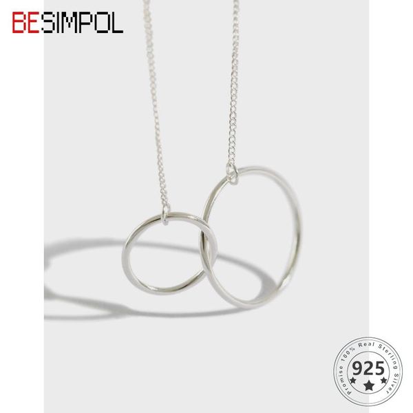 chains besimpol real 925 sterling silver round pendant necklace minimalist sweater chain double circle for women fine jewelry
chains besimpol real 925 sterling silver round pendant necklace minimalist sweater chain double circle for women fine jewelry