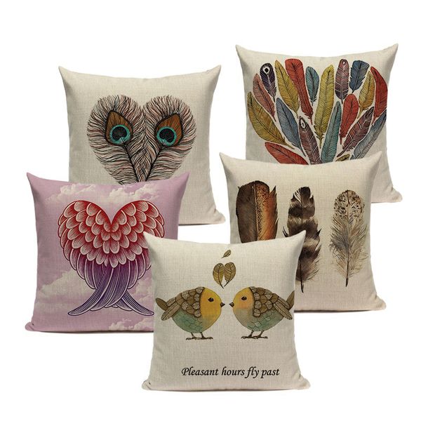 colorful pillow case linen colorful feathers fundas 45cmx45cm square seat car home office decor printed cushion cover
colorful pillow case linen colorful feathers fundas 45cmx45cm square seat car home office decor printed cushion cover
