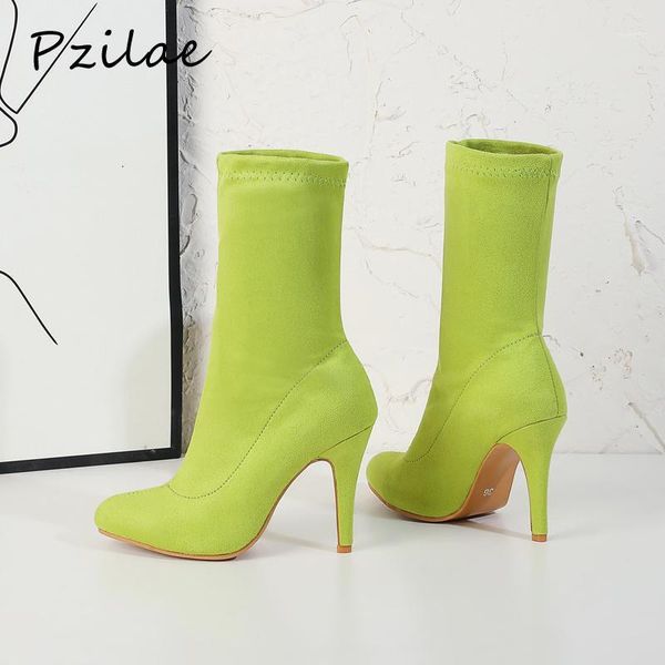 pzilae 2020 new women ankle boots high heels pointed toe winter boots women shoes stiletto heel stretch flock shoes size 431, Black
pzilae 2020 new women ankle boots high heels pointed toe winter boots women shoes stiletto heel stretch flock shoes size 431, Black