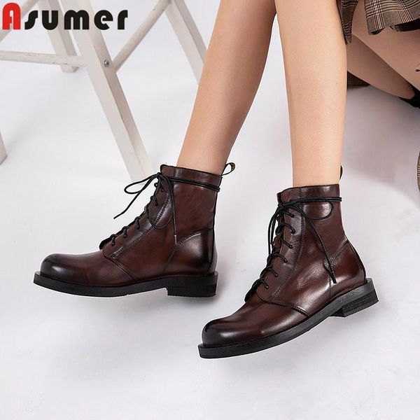 boots asumer big size 34-43 fashion genuine leather women round toe lace up ankle classic autumn winter motorcycles, Black
boots asumer big size 34-43 fashion genuine leather women round toe lace up ankle classic autumn winter motorcycles, Black