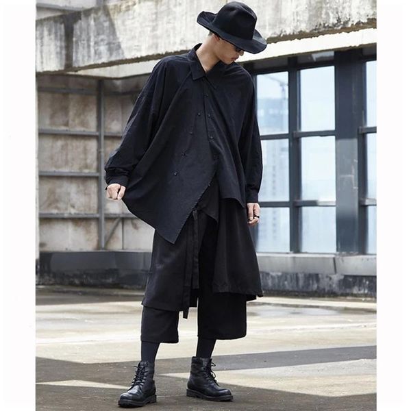 men's casual shirts men long sleeve asymmetric placket design loose shirt male japan streetwear hip hop vintage black white dress, White;black
men's casual shirts men long sleeve asymmetric placket design loose shirt male japan streetwear hip hop vintage black white dress, White;black