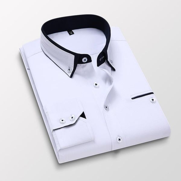 men's dress shirts long sleeve business clothing men botton design quality square collar button solid work formal shirts s0118, White;black
men's dress shirts long sleeve business clothing men botton design quality square collar button solid work formal shirts s0118, White;black