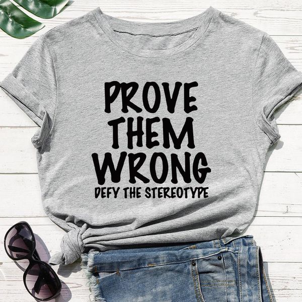 plus size new t shirt women them wrong wrong defy the stereotype letter print t-shirt breathable personality t shirt, White
plus size new t shirt women them wrong wrong defy the stereotype letter print t-shirt breathable personality t shirt, White