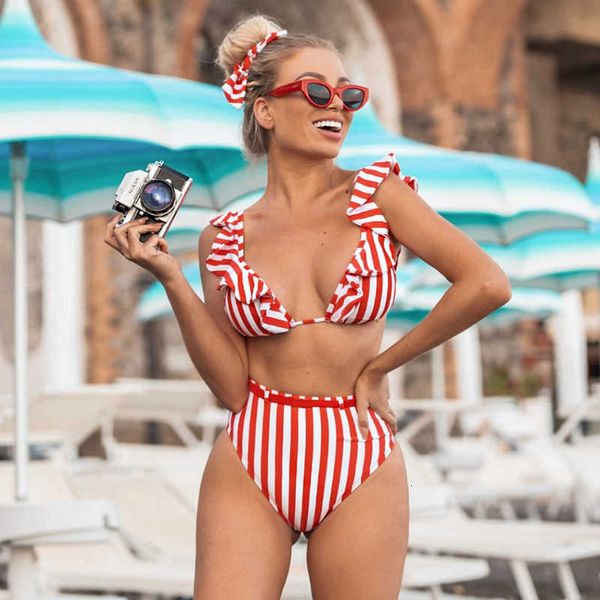 bikinis 2020 double shoulder ruffle bikini set high waist swimwear women swimsuit v-neck bathing suit beach wear swim, Black
bikinis 2020 double shoulder ruffle bikini set high waist swimwear women swimsuit v-neck bathing suit beach wear swim, Black