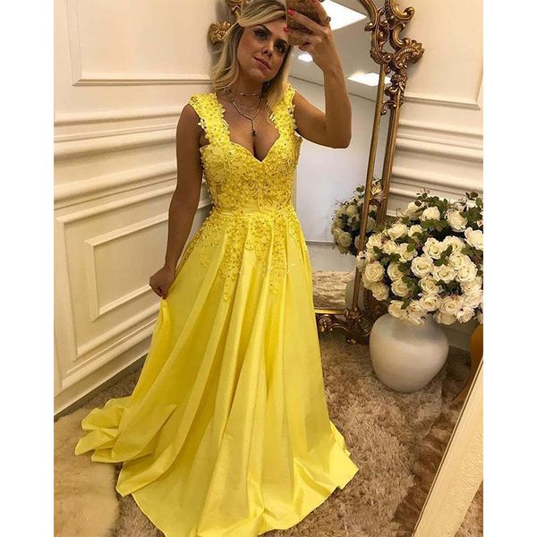 pearls lace appliques girls prom party dresses gowns sweetheart tank a-line yellow satin graduation dresses open back, Black
pearls lace appliques girls prom party dresses gowns sweetheart tank a-line yellow satin graduation dresses open back, Black