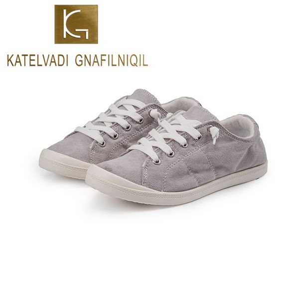 katelvadi shoes woman gray canvas sneakers lace up shoes flat loafers comfortable vulcanize shoes casual sey004 201202, Black
katelvadi shoes woman gray canvas sneakers lace up shoes flat loafers comfortable vulcanize shoes casual sey004 201202, Black
