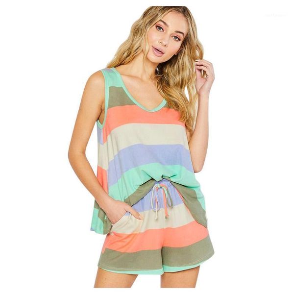 jaycosin women 2pcs set rainbow stripes short sleeve pajama set sleepwear female night lounge short sleepwear night wear1, Black;red
jaycosin women 2pcs set rainbow stripes short sleeve pajama set sleepwear female night lounge short sleepwear night wear1, Black;red