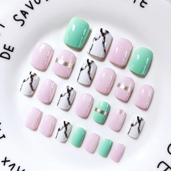 24pcs new full cover fake nails finished marble white pink blue false nails artificial art tips with glue sale, Red;gold
24pcs new full cover fake nails finished marble white pink blue false nails artificial art tips with glue sale, Red;gold