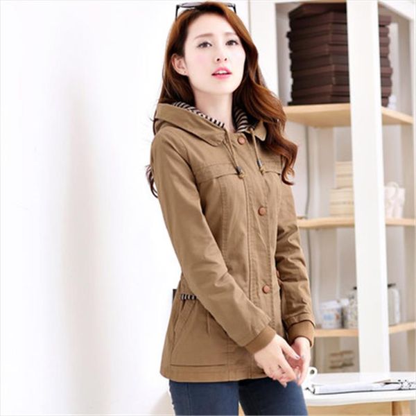 2021 spring autumn women trench coats outerwear long sleeve hooded windbreaker slim big size casual female basic coat n639, Tan;black
2021 spring autumn women trench coats outerwear long sleeve hooded windbreaker slim big size casual female basic coat n639, Tan;black